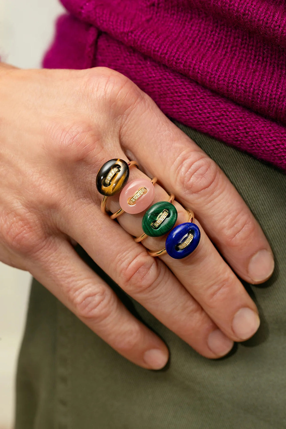 Malachite Mini Mariner Ring-YELLOW GOLD-7-JEWELRYFINE JEWELRING-JENNA BLAKE