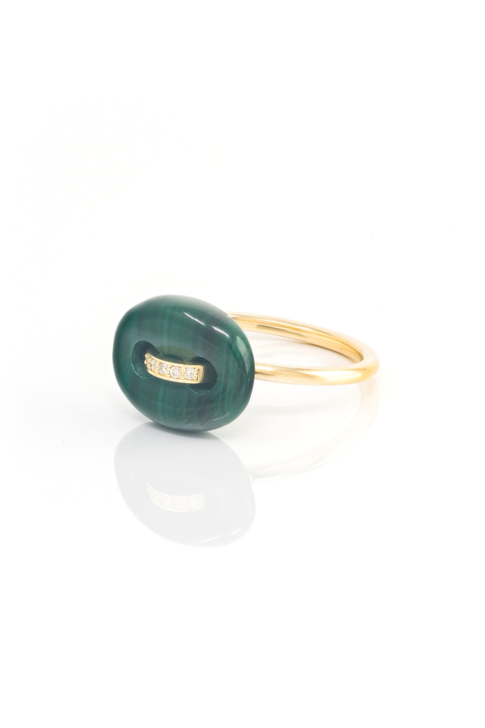 Malachite Mini Mariner Ring-YELLOW GOLD-7-JEWELRYFINE JEWELRING-JENNA BLAKE