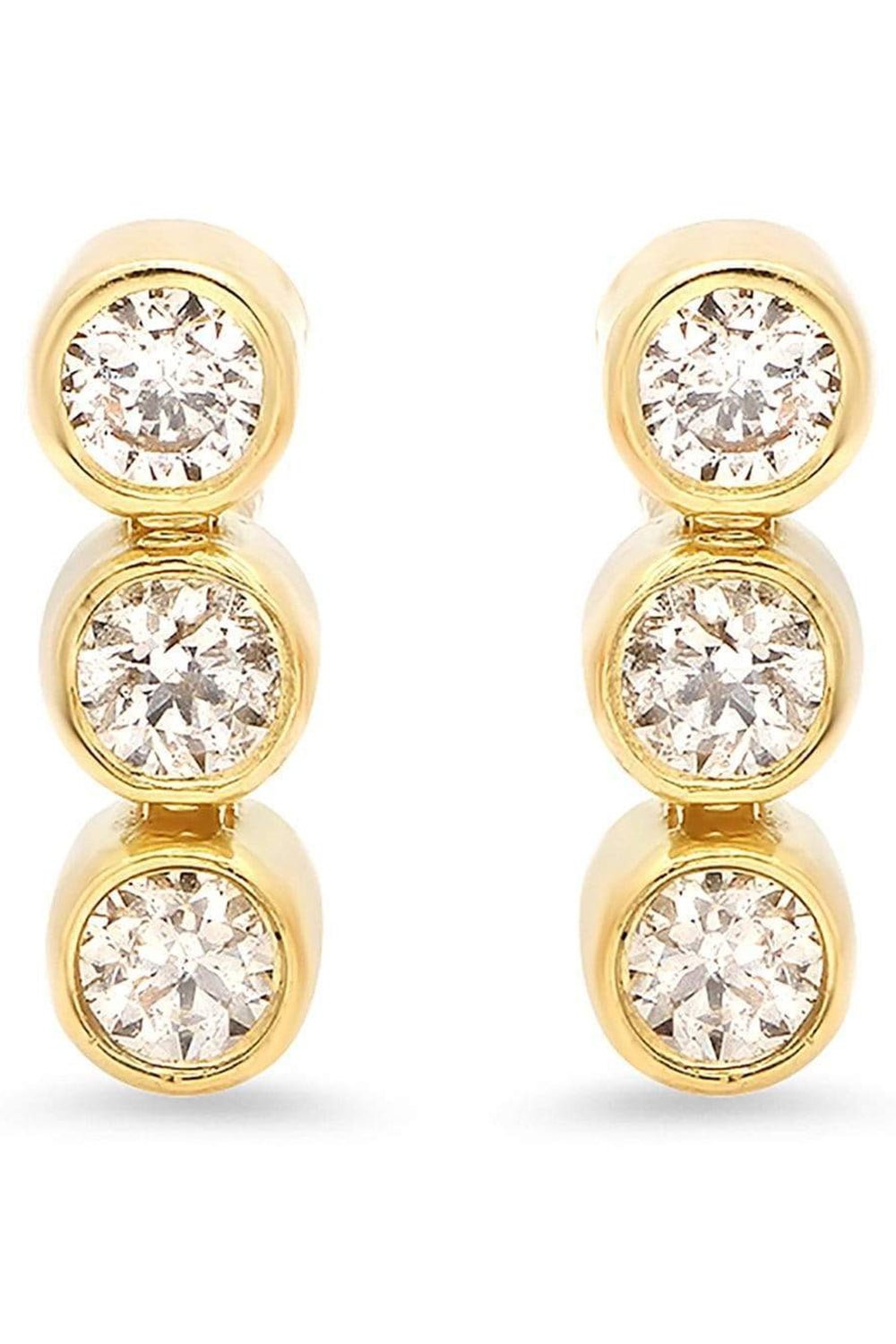 JENNIFER MEYER-3 Mini Diamond Bezel Studs-YELLOW GOLD