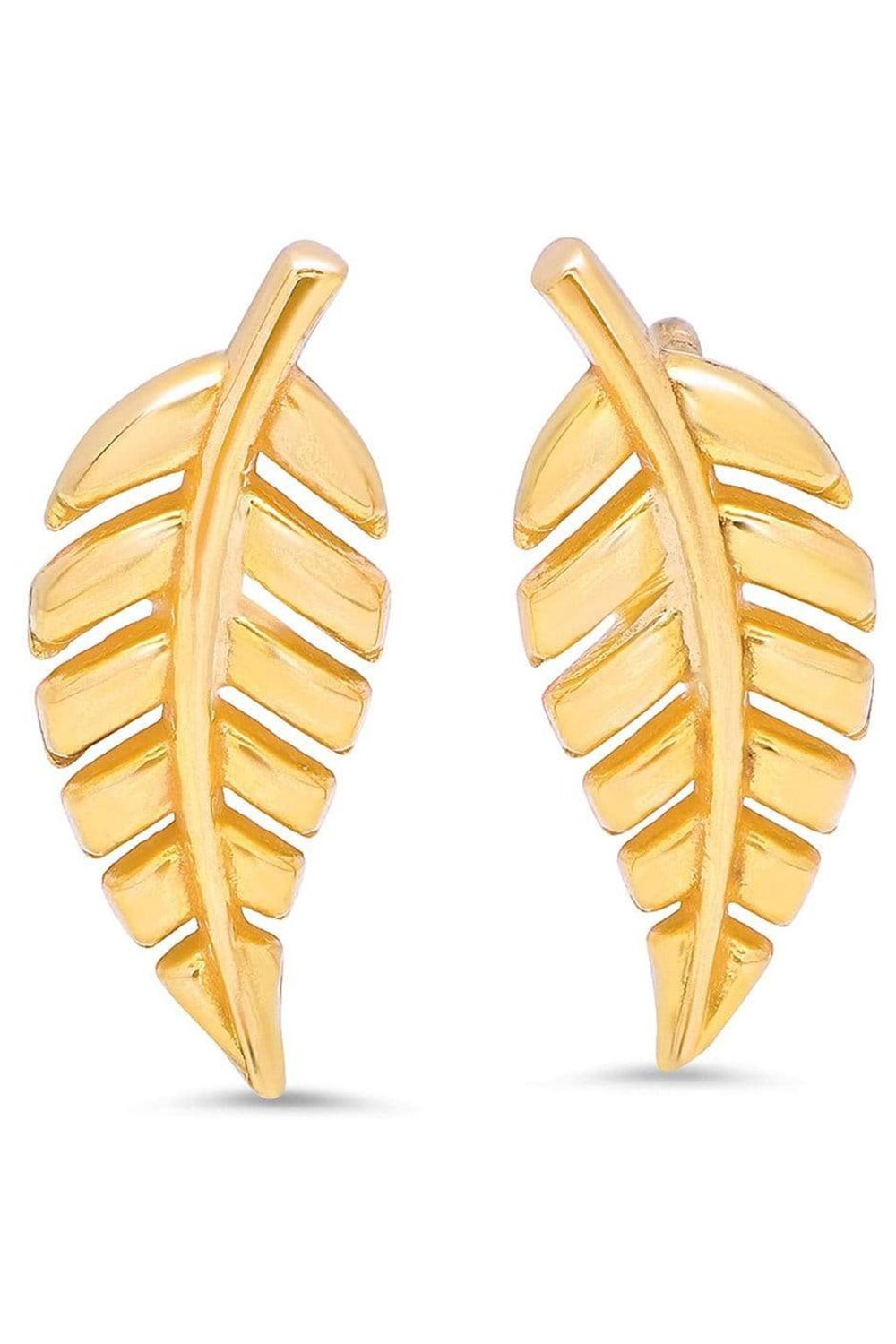 JENNIFER MEYER-Mini Leaf Studs-YELLOW GOLD