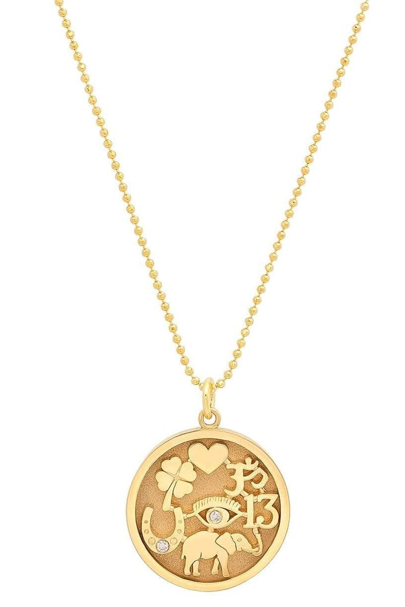 JENNIFER MEYER-Good Luck Necklace-YELLOW GOLD