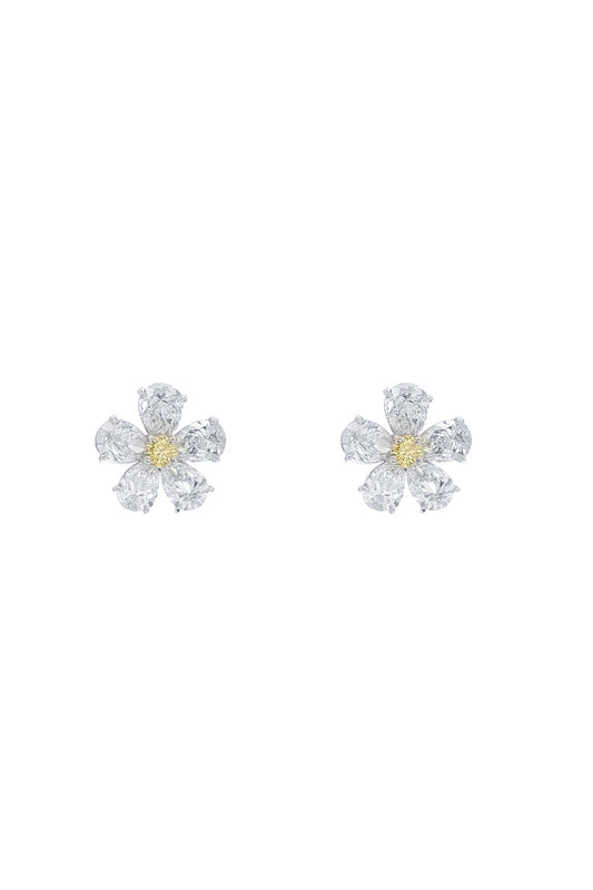 Floral Motif Earrings-PLATINUM-JEWELRYFINE JEWELEARRING-KWIAT