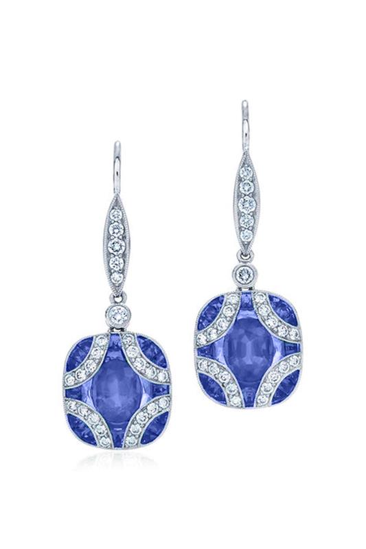 KWIAT-Argyle Diamond Sapphire Drop Earrings-WHITE GOLD