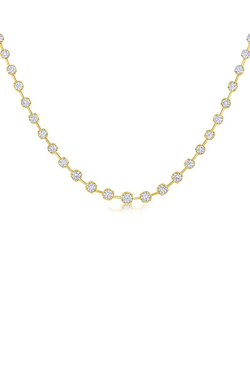 Starry Night Diamond Partway Necklace-YELLOW GOLD-JEWELRYFINE JEWELNECKLACE O-KWIAT