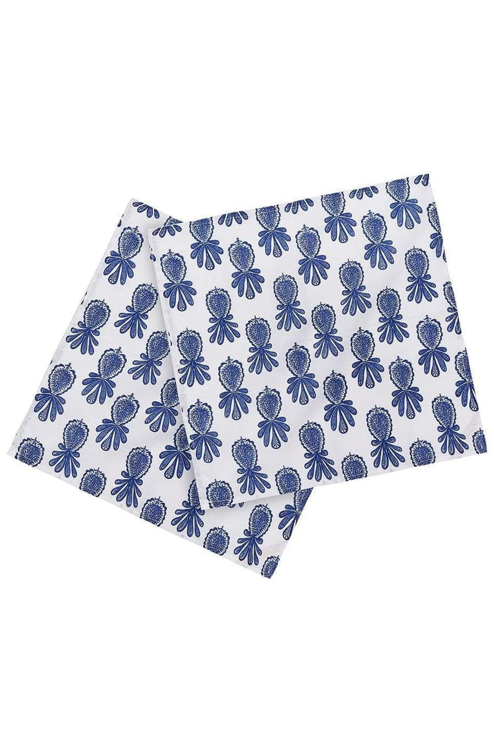 LA DOUBLEJ-Large Napkins Set Of 6 - Pineapple Blu-PINEBLU