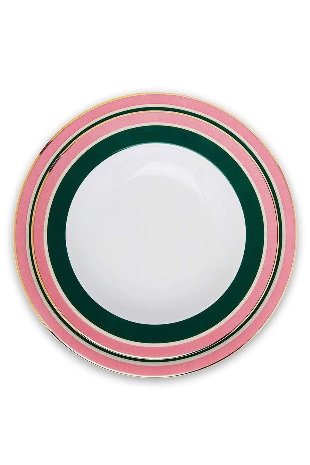 LA DOUBLEJ-Soup and Dinner Plates Set Of 2 - Rainbow Verde-VERDE