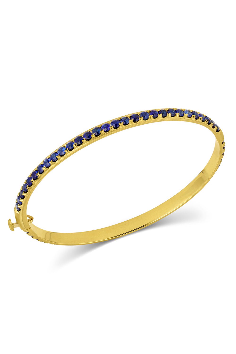 LEIGH MAXWELL-Blue Sapphire Edged Eternity Bracelet-YELLOW GOLD