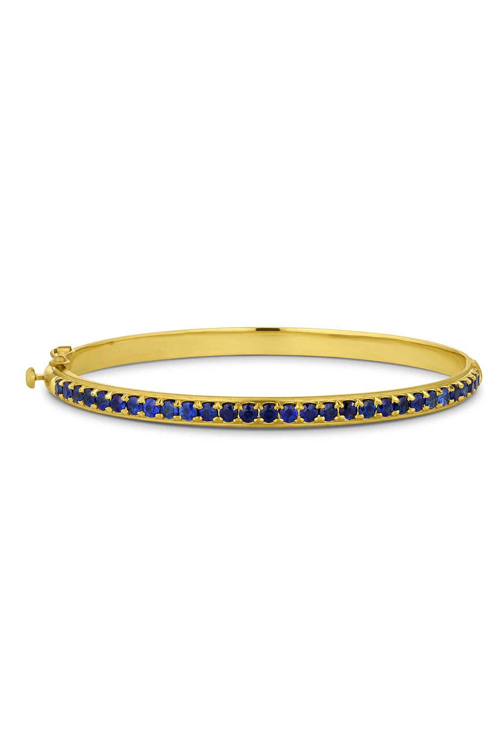 LEIGH MAXWELL-Blue Sapphire Edged Eternity Bracelet-YELLOW GOLD