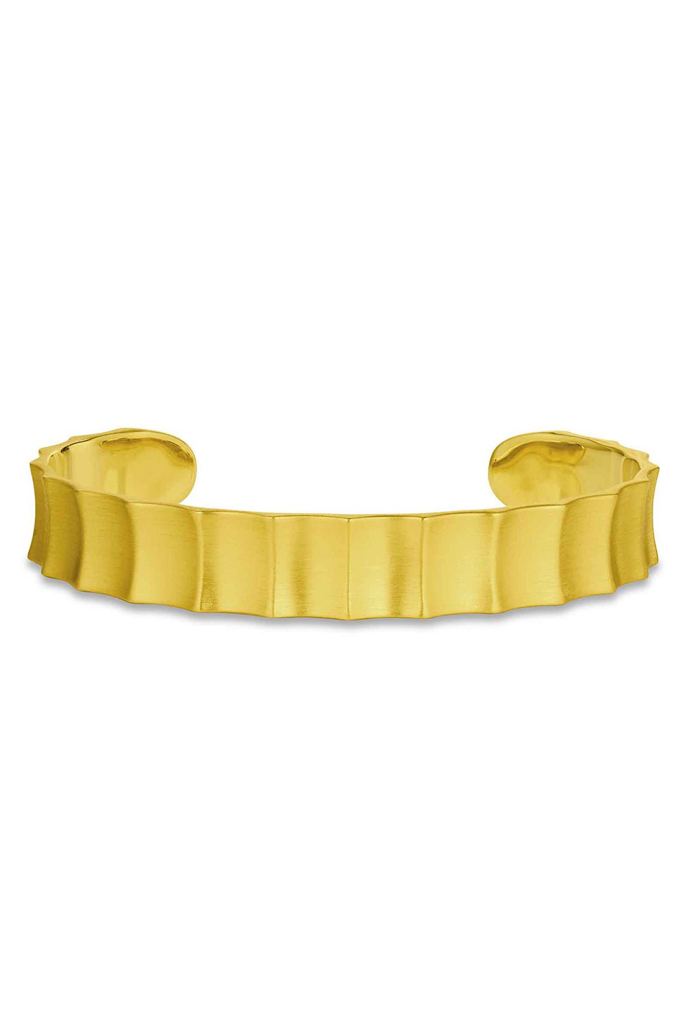 LEIGH MAXWELL-Diamond Horizontal Wave Cuff Bracelet-YELLOW GOLD