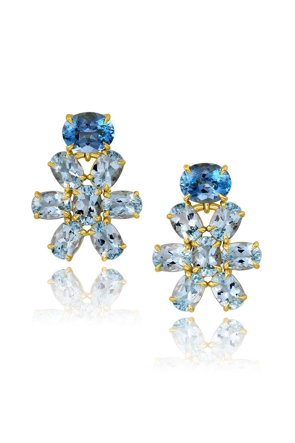 LEIGH MAXWELL-Aquamarine Celebration Earrings-YELLOW GOLD