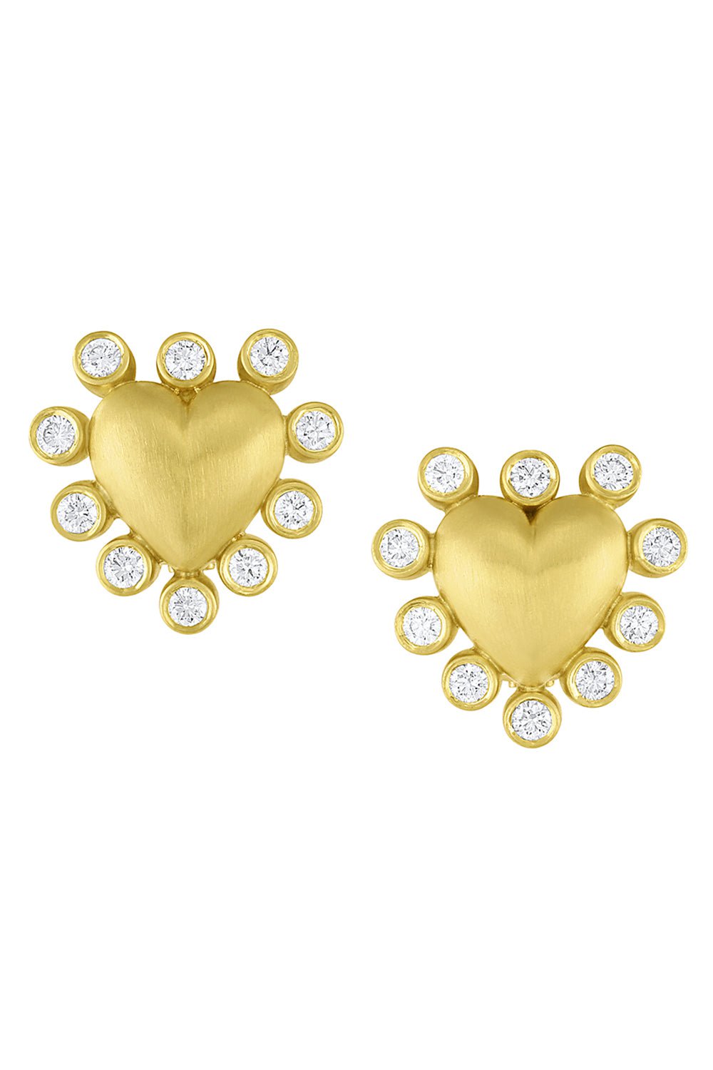 LEIGH MAXWELL-Essentials Colors Heart Omega Earrings-YELLOW GOLD