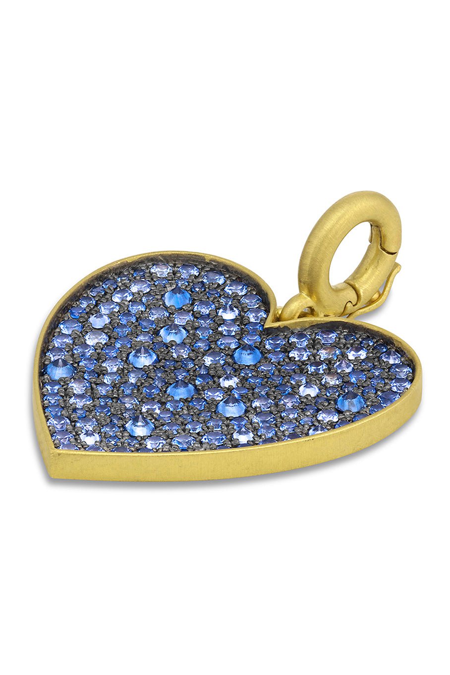 LEIGH MAXWELL-Medium Blue Sapphire Heart Pendant-YELLOW GOLD