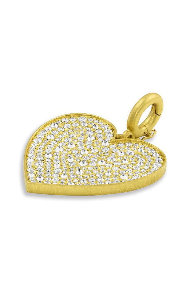 LEIGH MAXWELL-Medium Diamond Heart Pendant-YELLOW GOLD