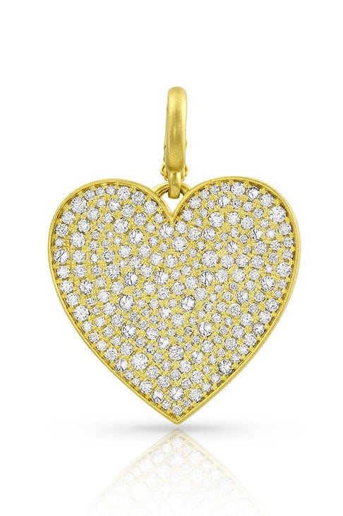 LEIGH MAXWELL-Medium Diamond Heart Pendant-YELLOW GOLD