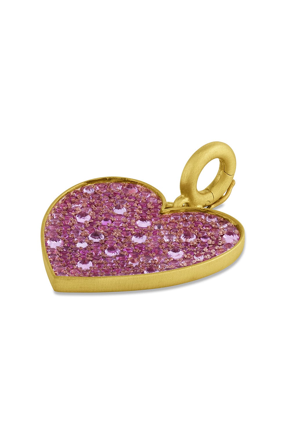 LEIGH MAXWELL-Medium Pink Sapphire Heart Pendant-YELLOW GOLD