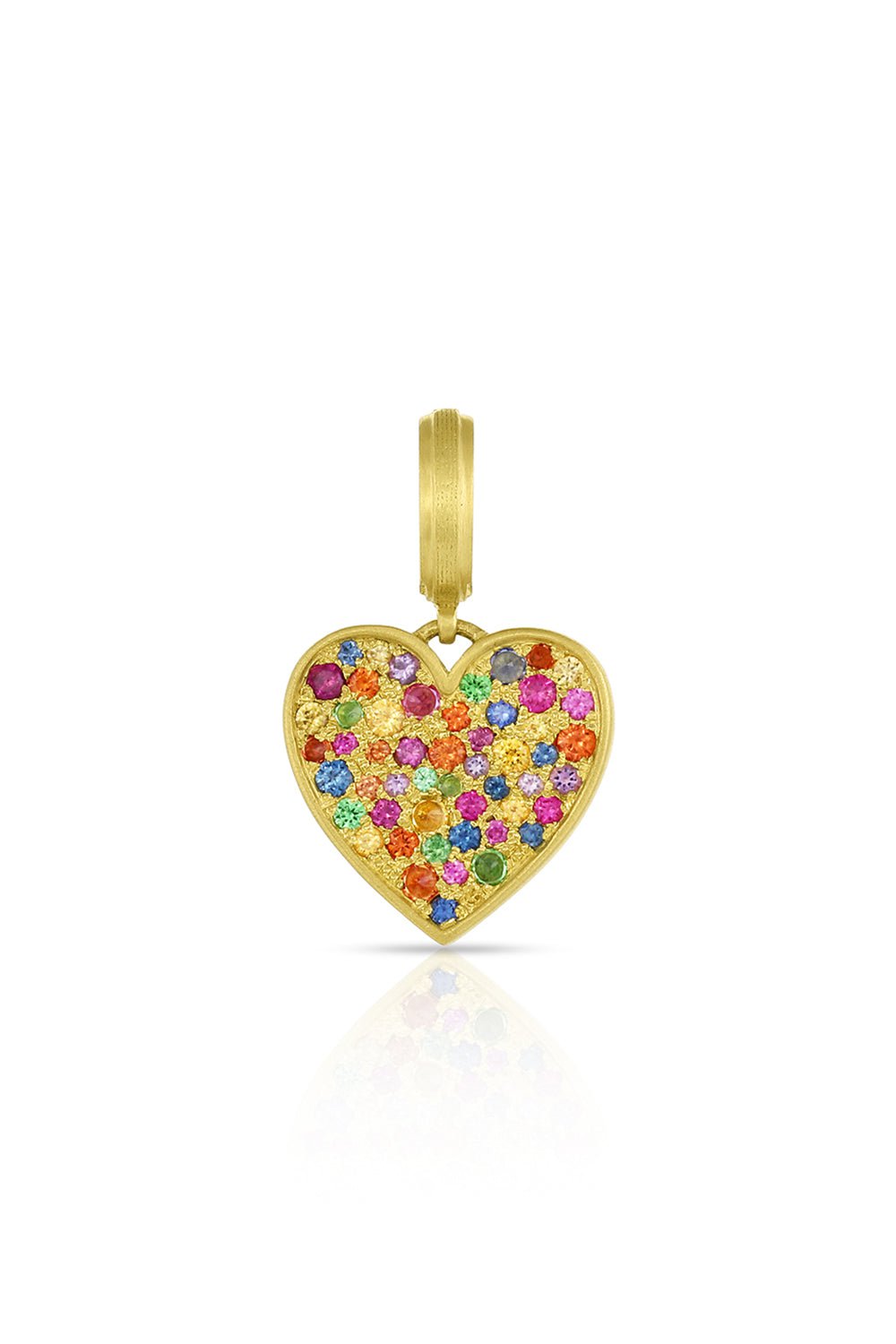 LEIGH MAXWELL-Small Confetti Heart Pendant-YELLOW GOLD