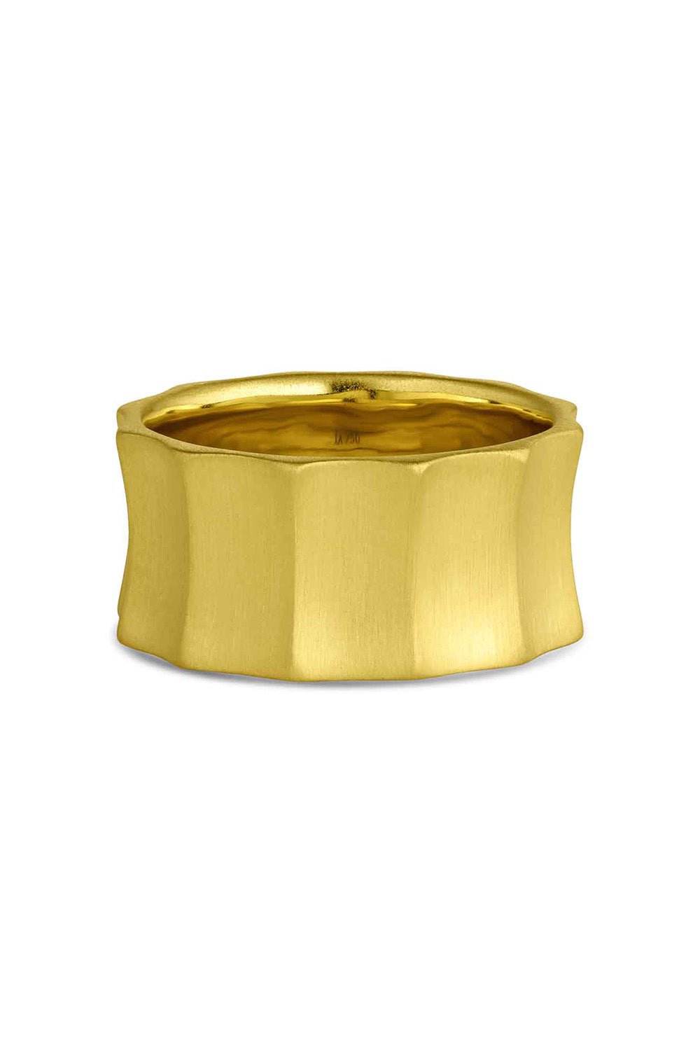 LEIGH MAXWELL-Wide Horizontal Wave Band-YELLOW GOLD