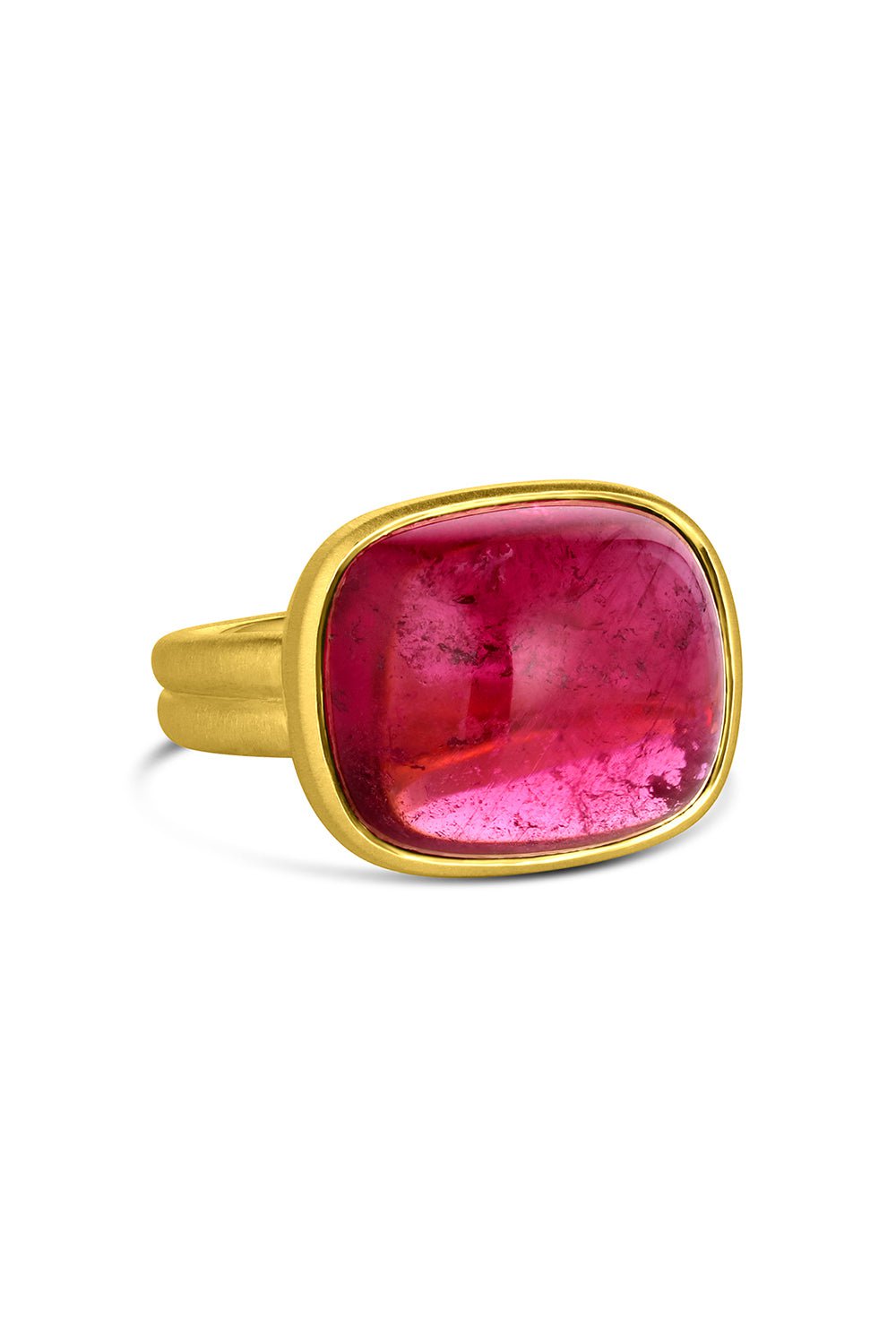 LEIGH MAXWELL-Pink Tourmaline Scallop Ring-YELLOW GOLD