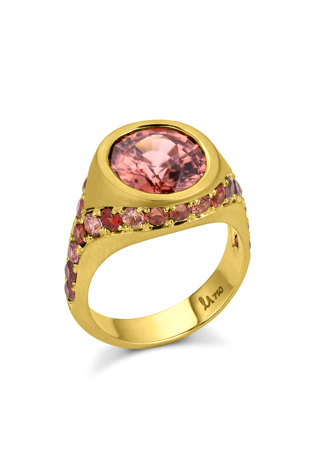 Rose Zircon Bezel Ring-YELLOW GOLD-7.5-JEWELRYFINE JEWELRING-LEIGH MAXWELL