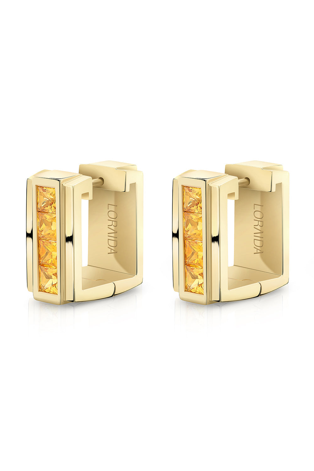 VORTEX YELLOW SAPPHIRE SQUARE EARRINGS-YELLOW GOLD-JEWELRY FINE JEWELEARRING-LORAIDA