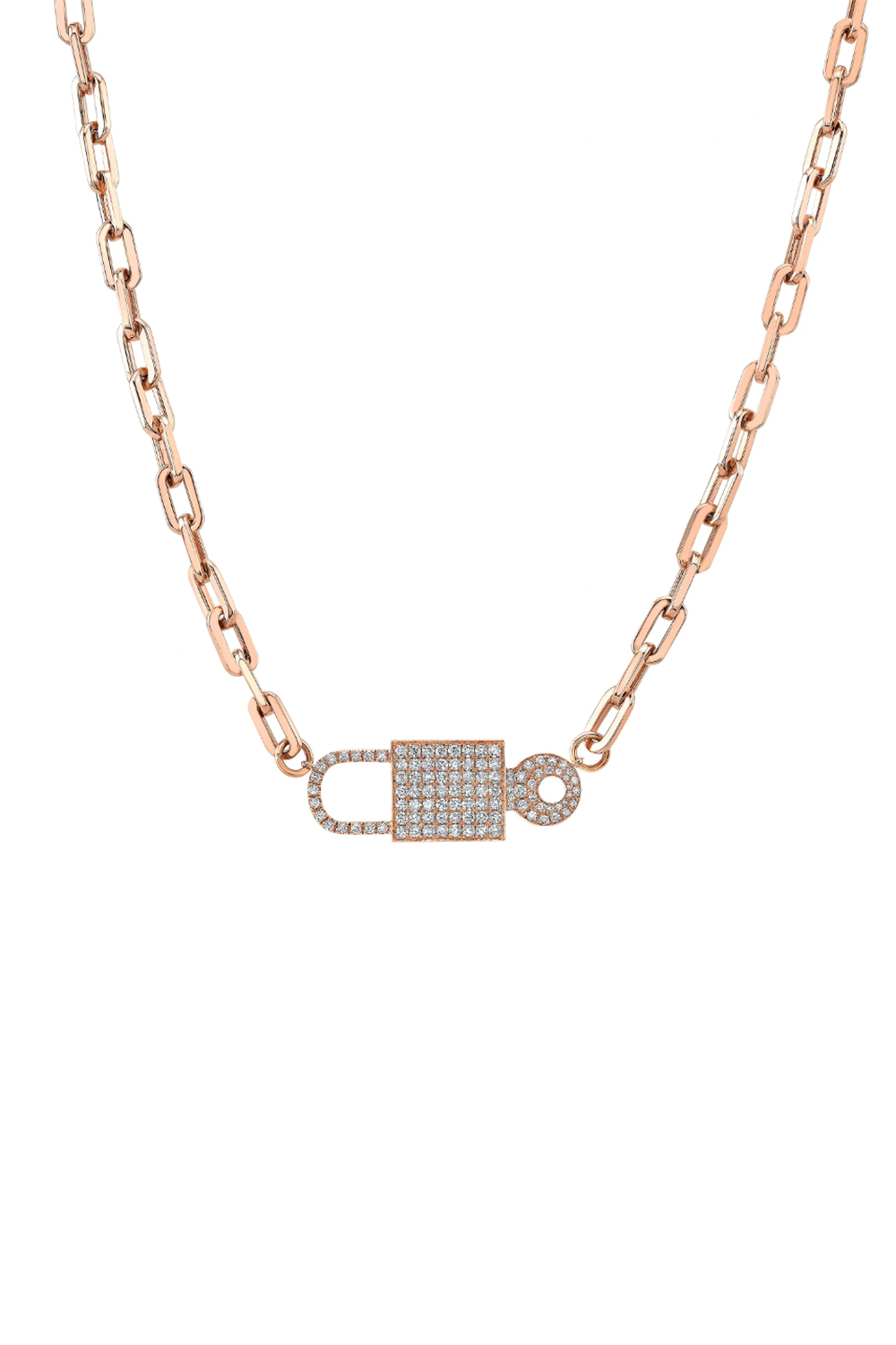 SIGNATURE LOCK NECKLACE-ROSE GOLD-JEWELRYFINE NECKLACE-LORAIDA