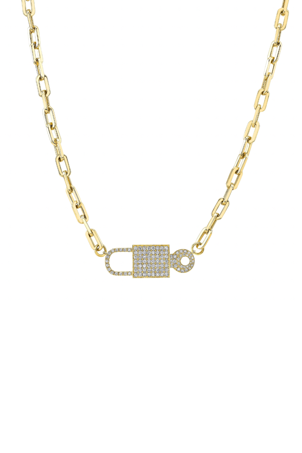 SIGNATURE LOCK NECKLACE-YELLOW GOLD-JEWELRYFINE NECKLACE-LORAIDA