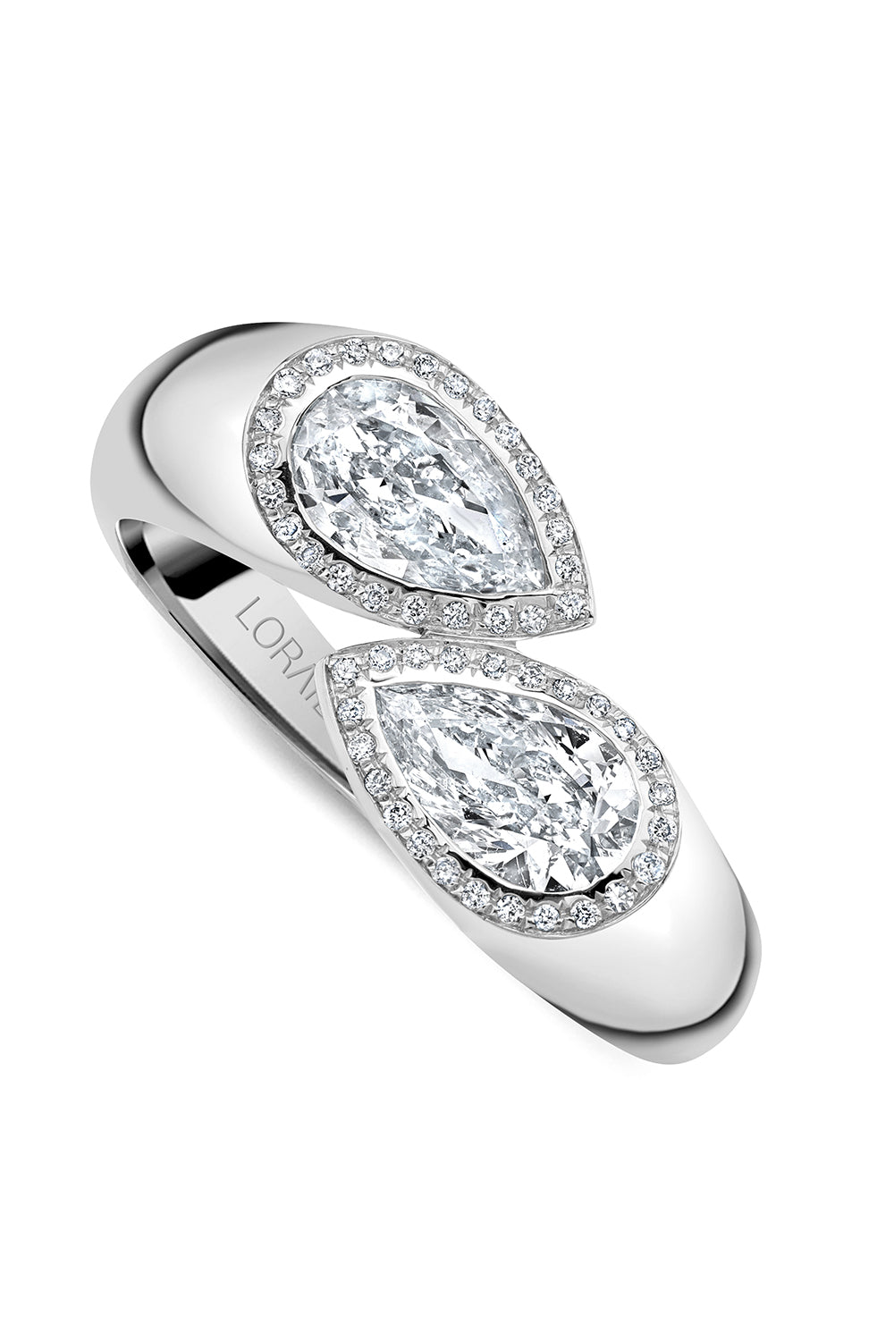 TWIN PEAR RING-WHITE GOLD-5-JEWELRYFINE RING-LORAIDA