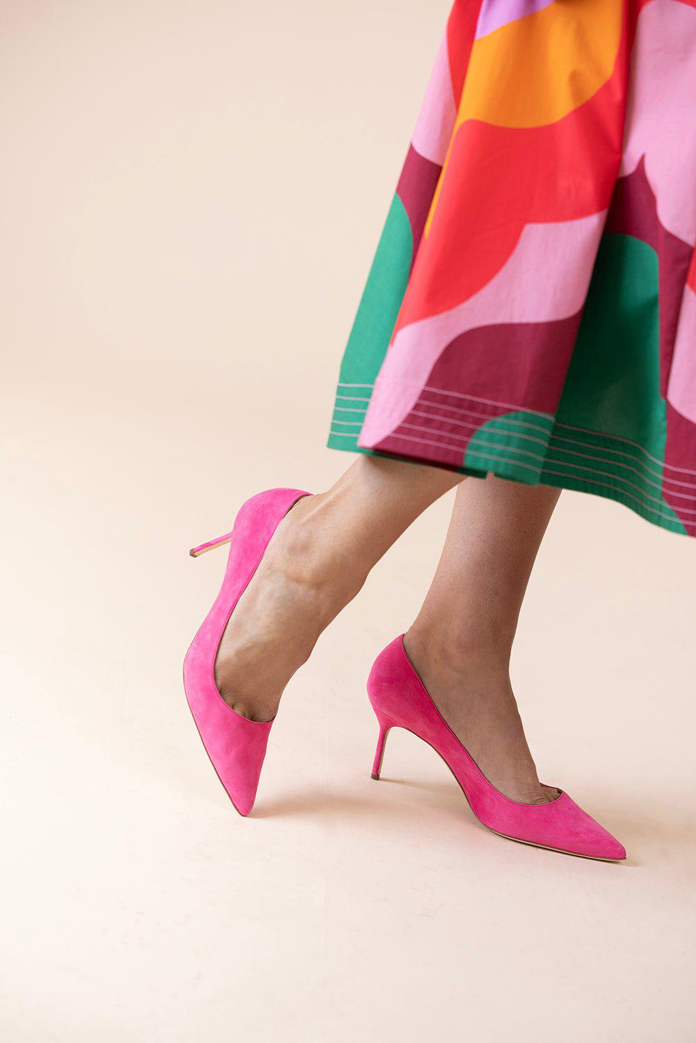 MANOLO BLAHNIK-BB Pick Tora Pump - Bright Pink-