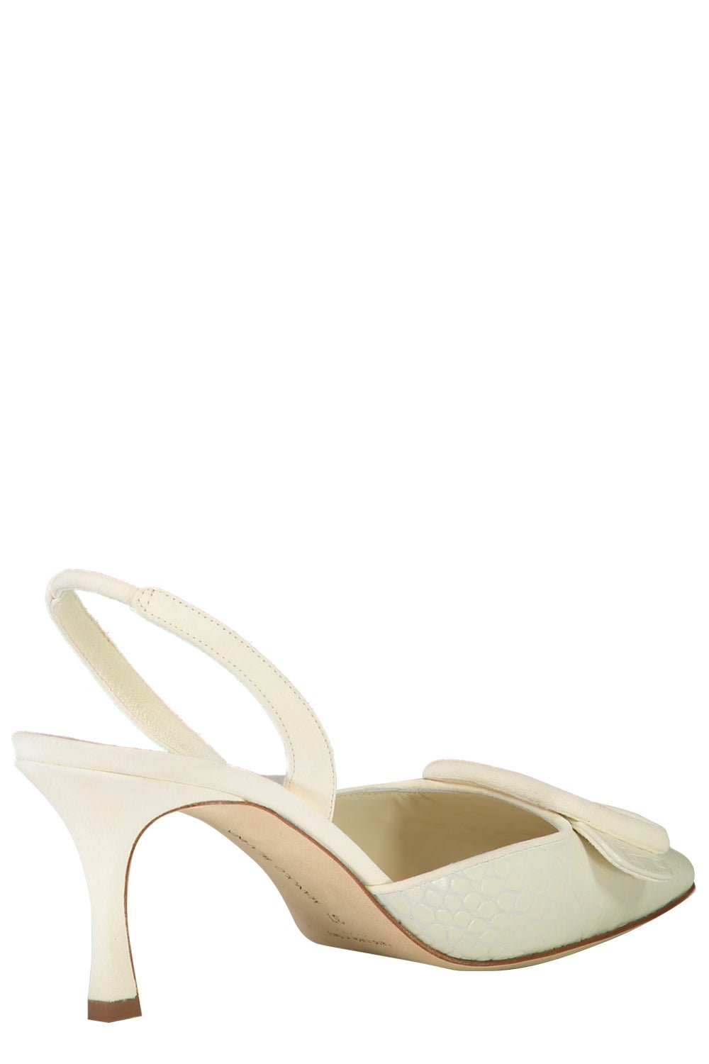 MANOLO BLAHNIK-Maysli Slingback Pump - Light Cream Croc-