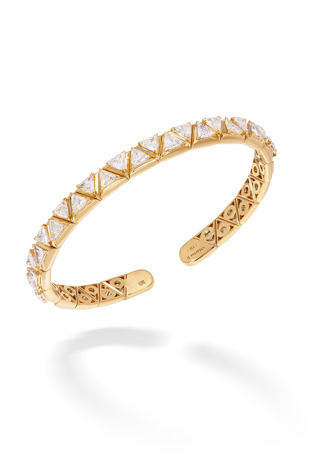 Diamond Triangolini Bangle Bracelet-YELLOW GOLD-M-JEWELRYFINE JEWELBRACELET O-MARINA B