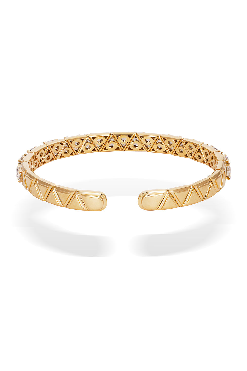 Diamond Triangolini Bangle Bracelet-YELLOW GOLD-M-JEWELRYFINE JEWELBRACELET O-MARINA B