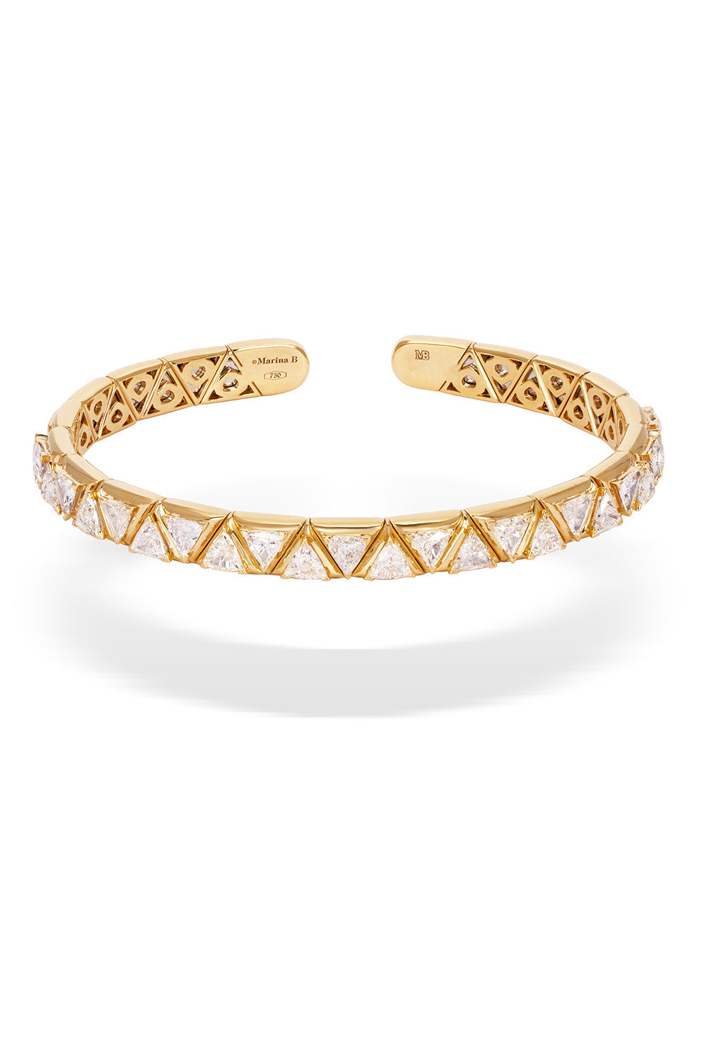 Diamond Triangolini Bangle Bracelet-YELLOW GOLD-M-JEWELRYFINE JEWELBRACELET O-MARINA B