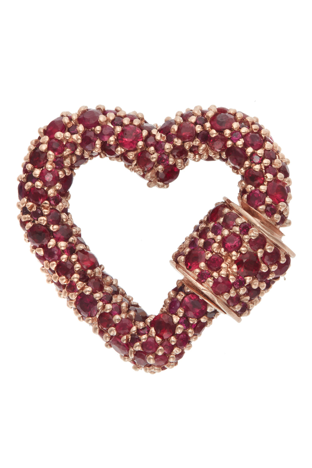 Allstone Ruby Heartlock Pendant-YELLOW GOLD-JEWELRYFINE JEWELPENDANT-MARLA AARON