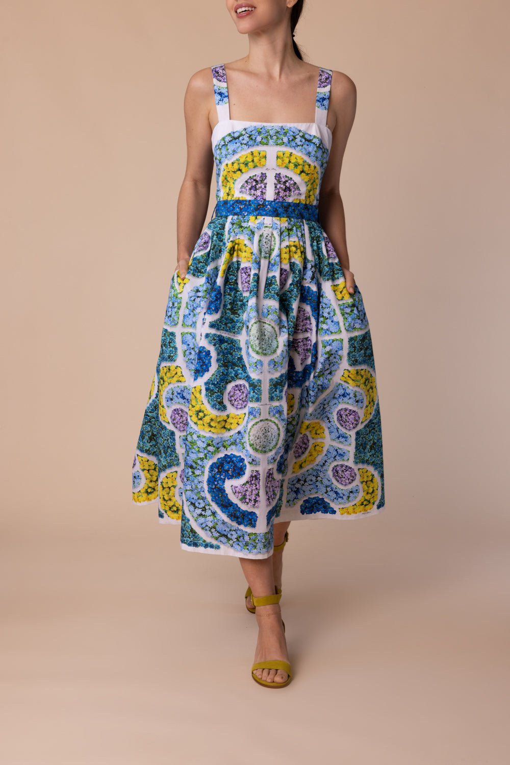 MARY KATRANTZOU-Iris Dress - Blue Topiary-