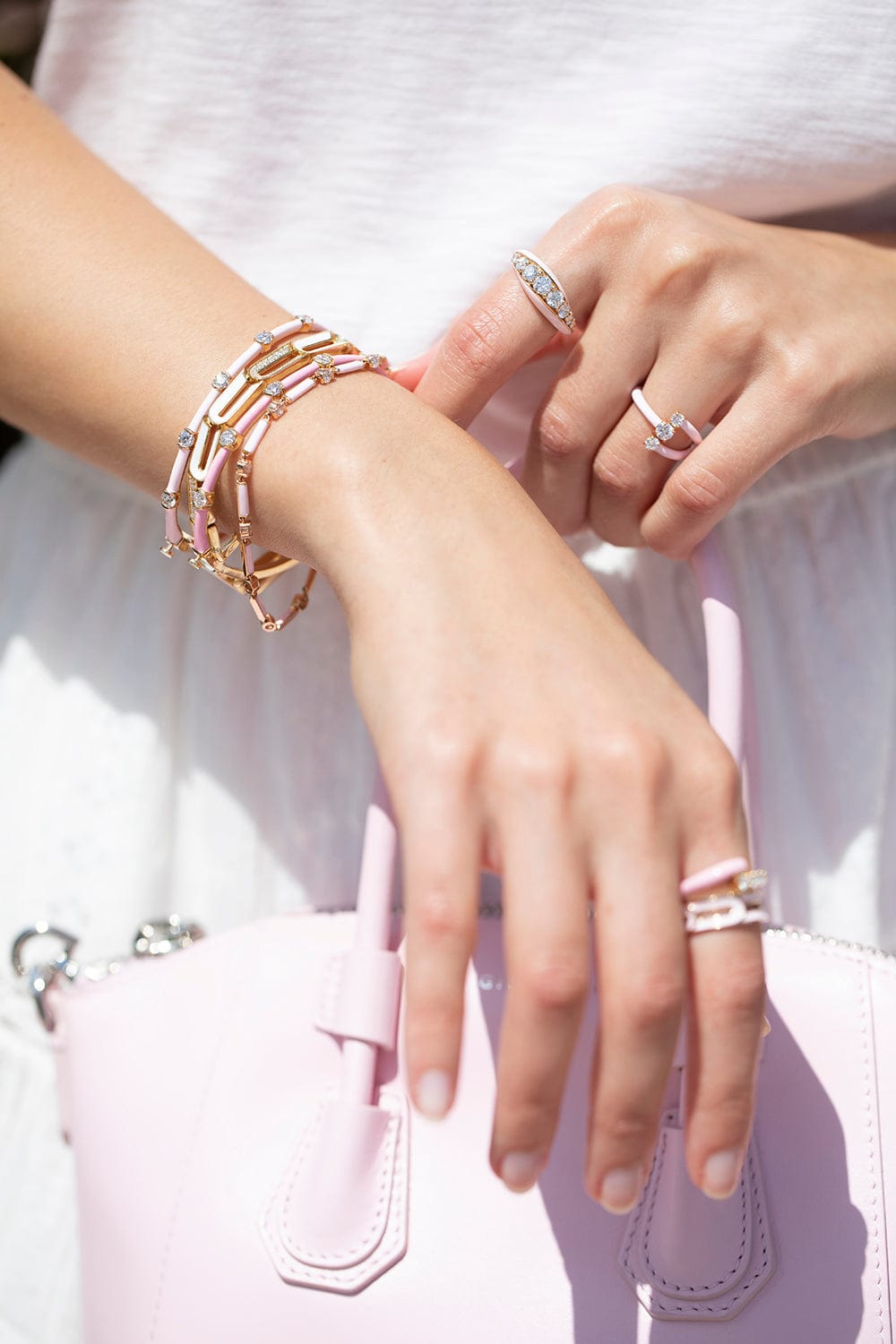 MELISSA KAYE-Marissa Pink Zea Linked Bracelet-