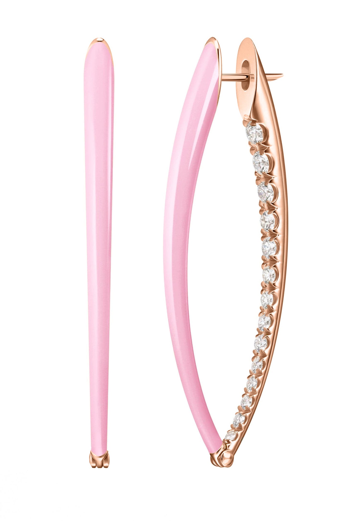 MELISSA KAYE-Large Marissa Pink Cristina Earrings-ROSE GOLD