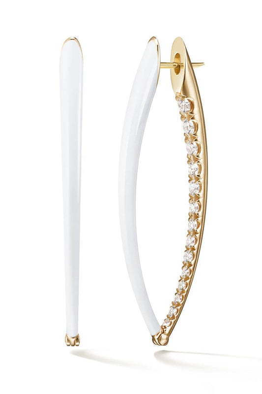 MELISSA KAYE-Large White Cristina Earrings-YELLOW GOLD