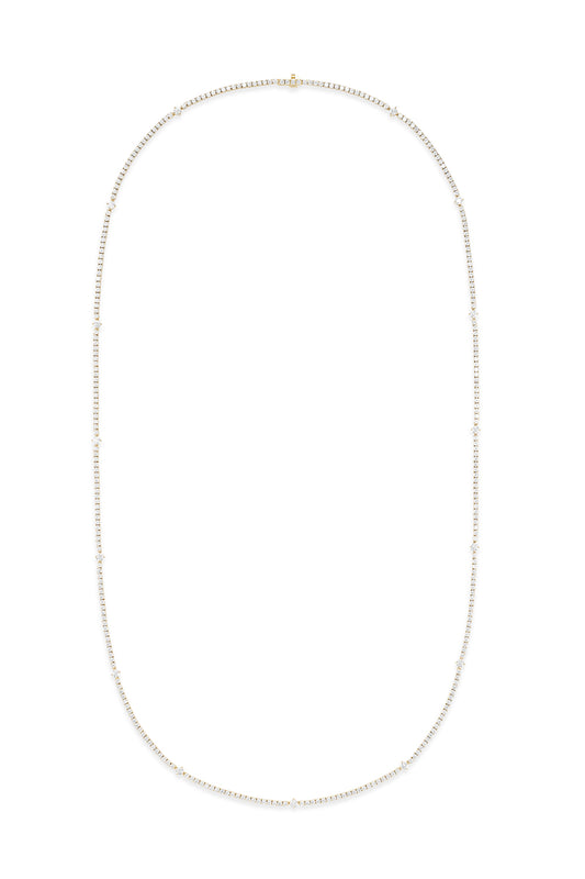 Stella Diamond Station Necklace-YELLOW GOLD-32-JEWELRYFINE JEWELNECKLACE O-MELISSA KAYE