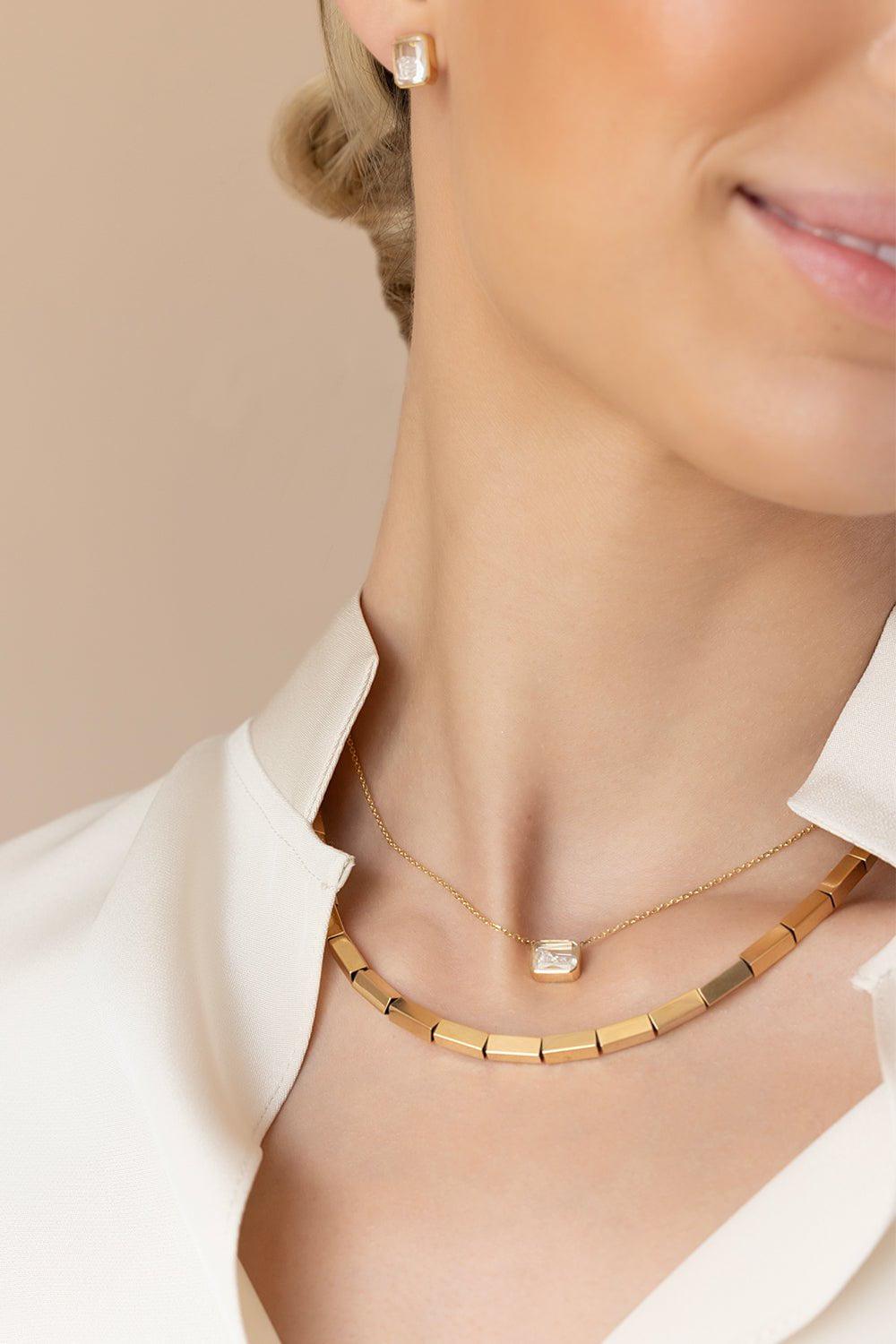 MORITZ GLIK-Esmeralda Necklace - Rose Gold-ROSE GOLD