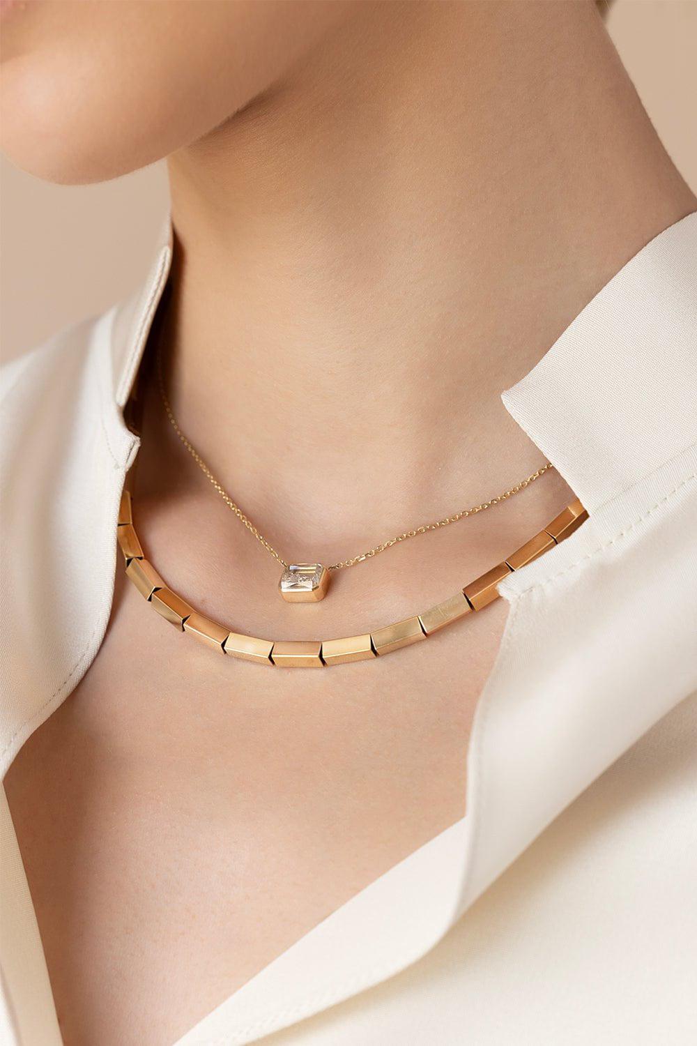 MORITZ GLIK-Esmeralda Necklace - Rose Gold-ROSE GOLD