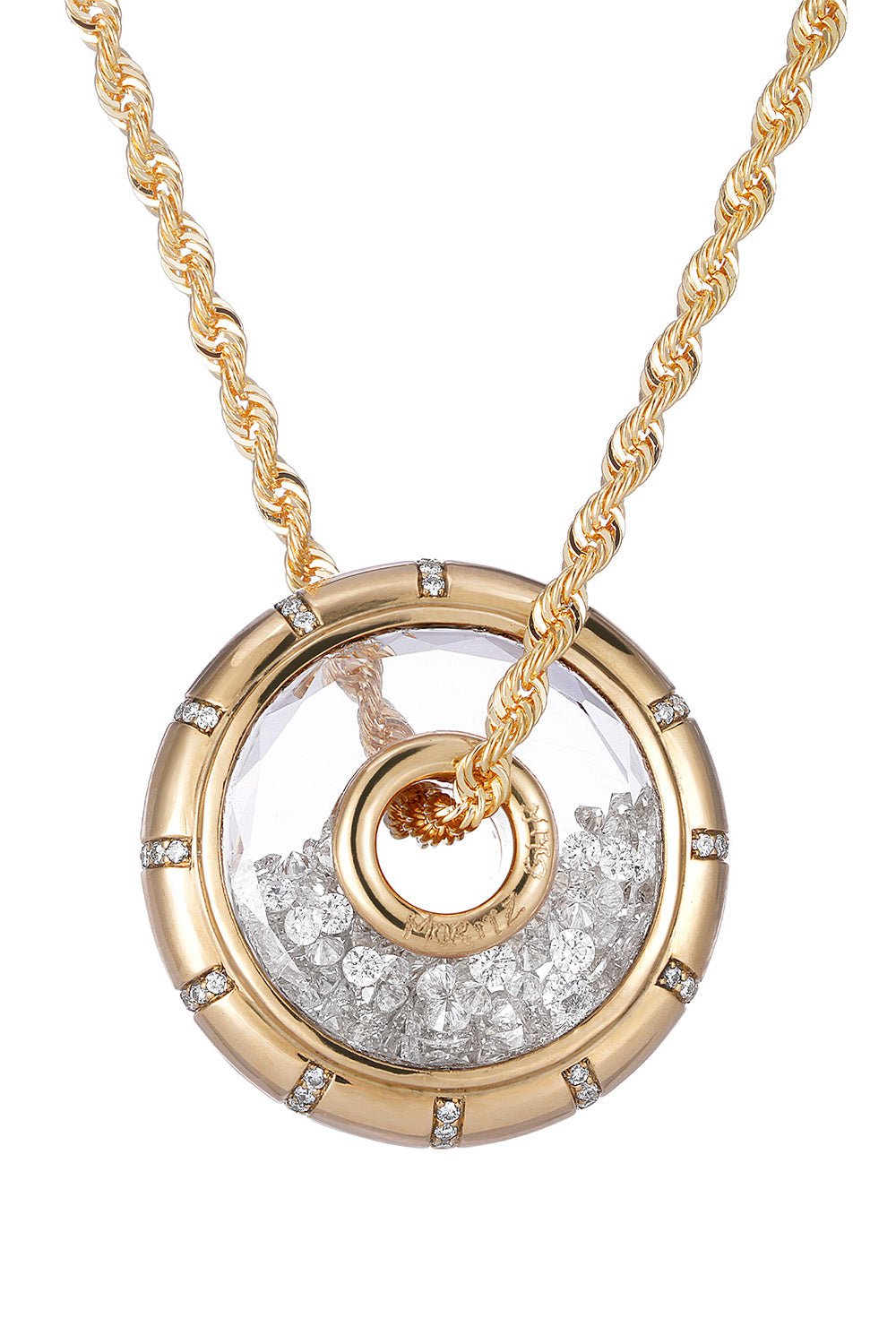 MORITZ GLIK-Roda Side Pave Pendant Necklace-YELLOW GOLD