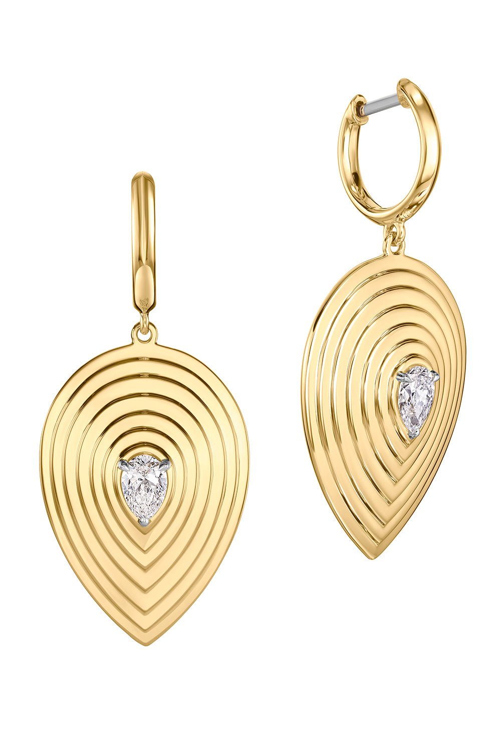 PHILLIPS HOUSE-Large Pear Stories Huggie Earrings-YELLOW GOLD