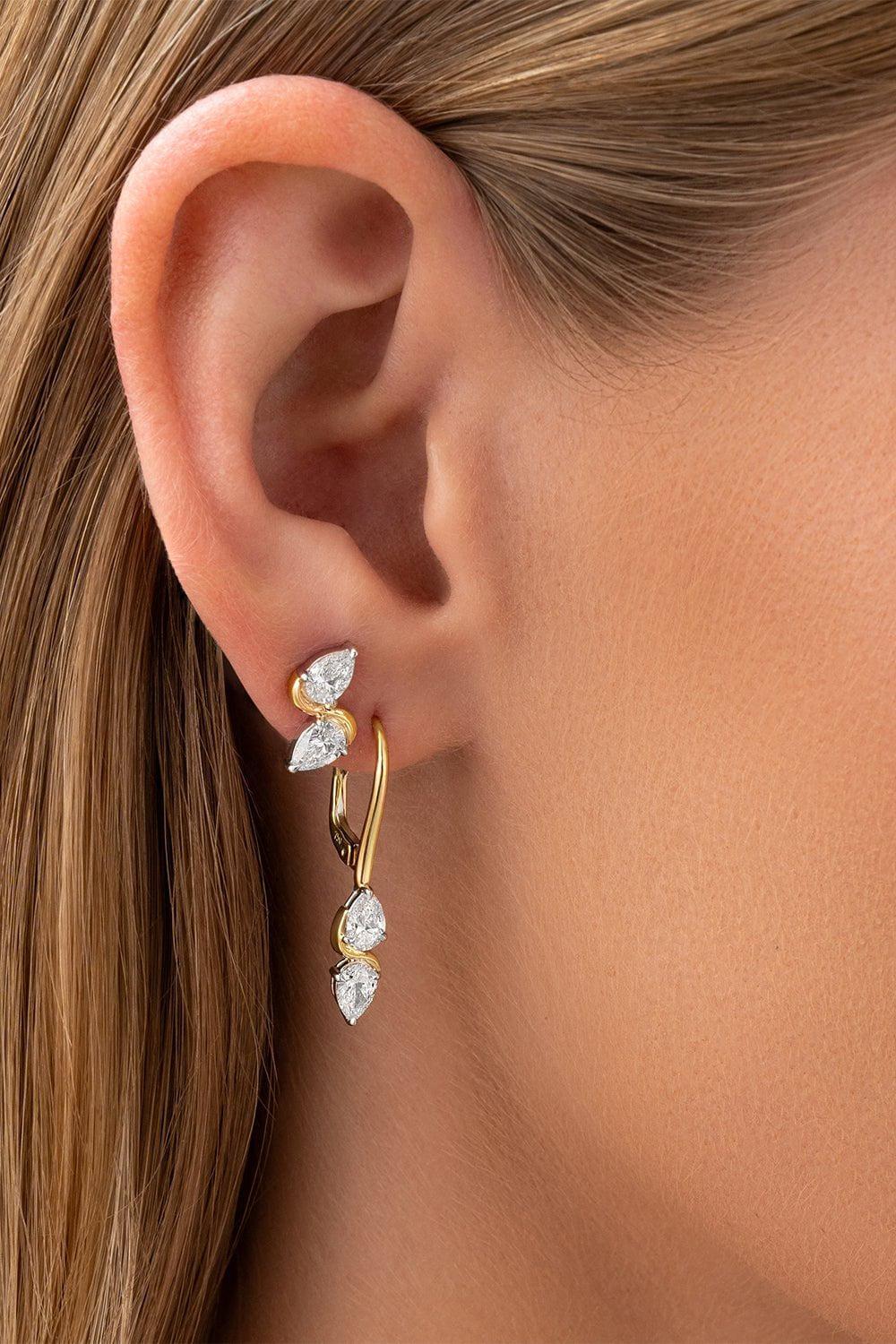 PHILLIPS HOUSE-One of One Double Pear Cuddle Leverback Earrings-YELLOW GOLD