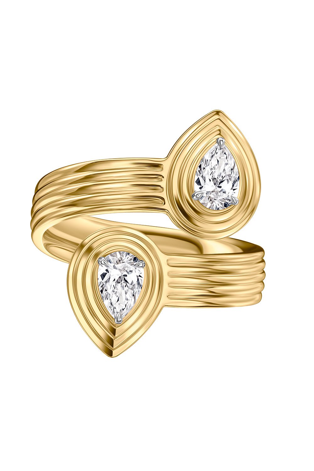 PHILLIPS HOUSE-Pear Stories Bypass Ring-YELLOW GOLD