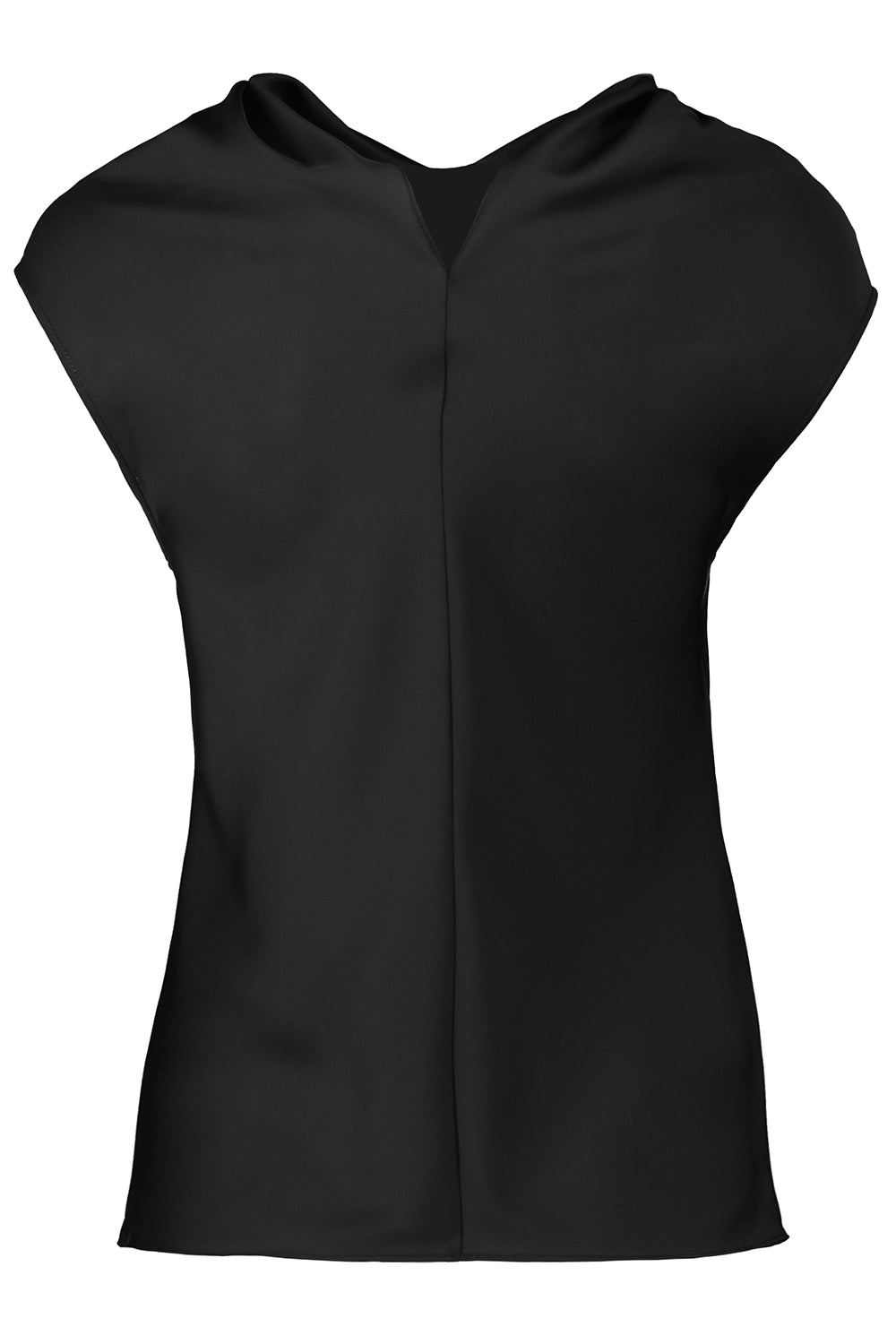 Fluid Cowl Neck Sleeveless Top - Black-BLACK-38-CLOTHINGTOPBLOUSE-PHILOSOPHY