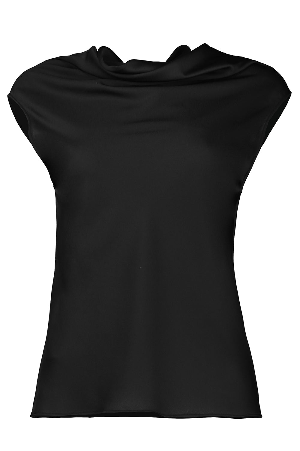 Fluid Cowl Neck Sleeveless Top - Black-BLACK-38-CLOTHINGTOPBLOUSE-PHILOSOPHY