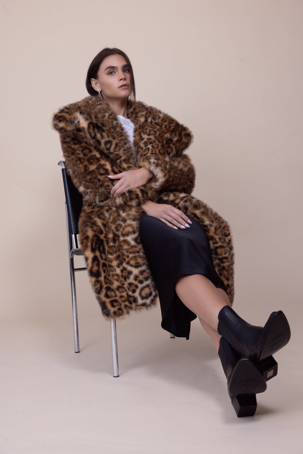 RABANNE-Faux Fur Coat-LEOPARD