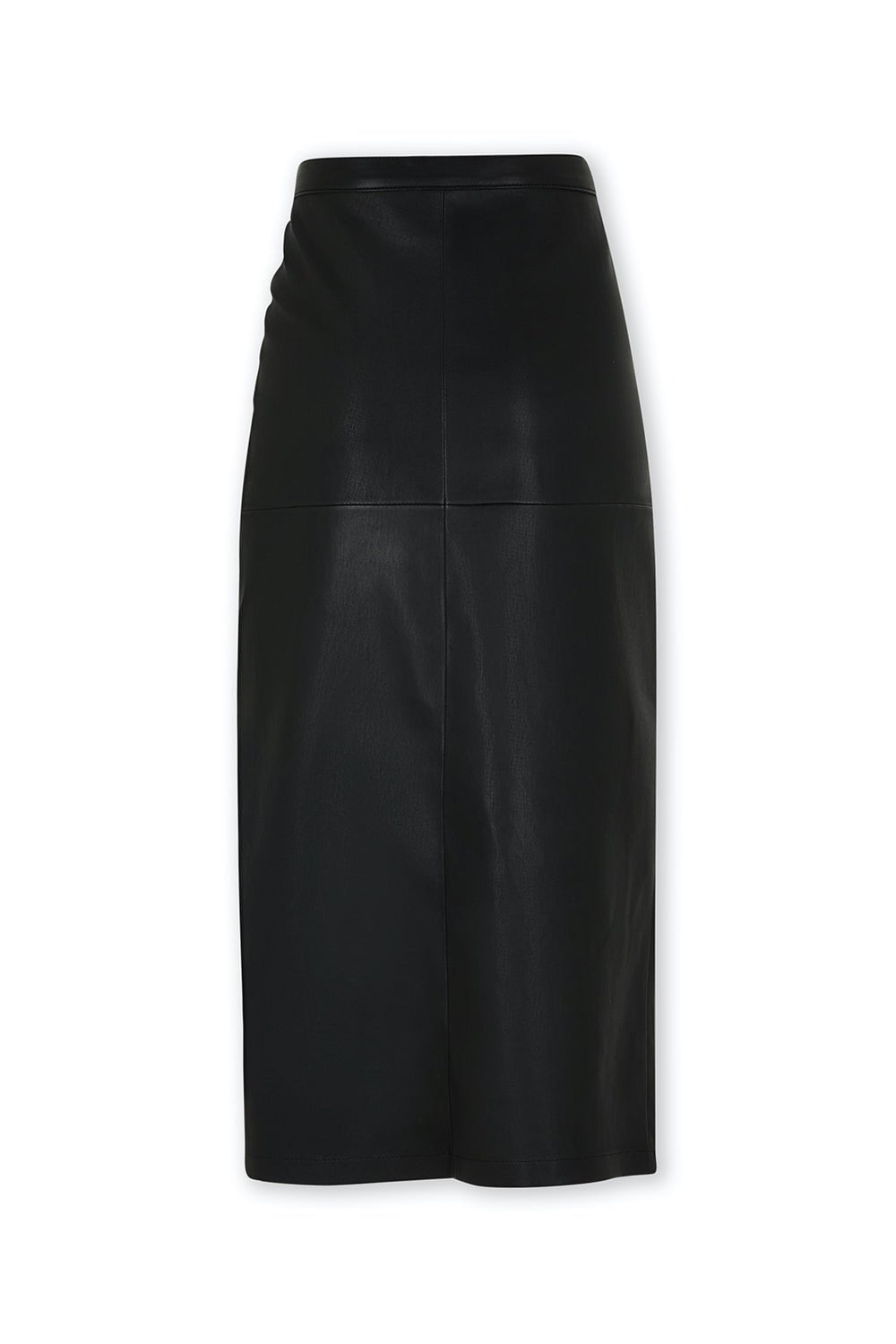 RABANNE-Ruched Button Midi Skirt-