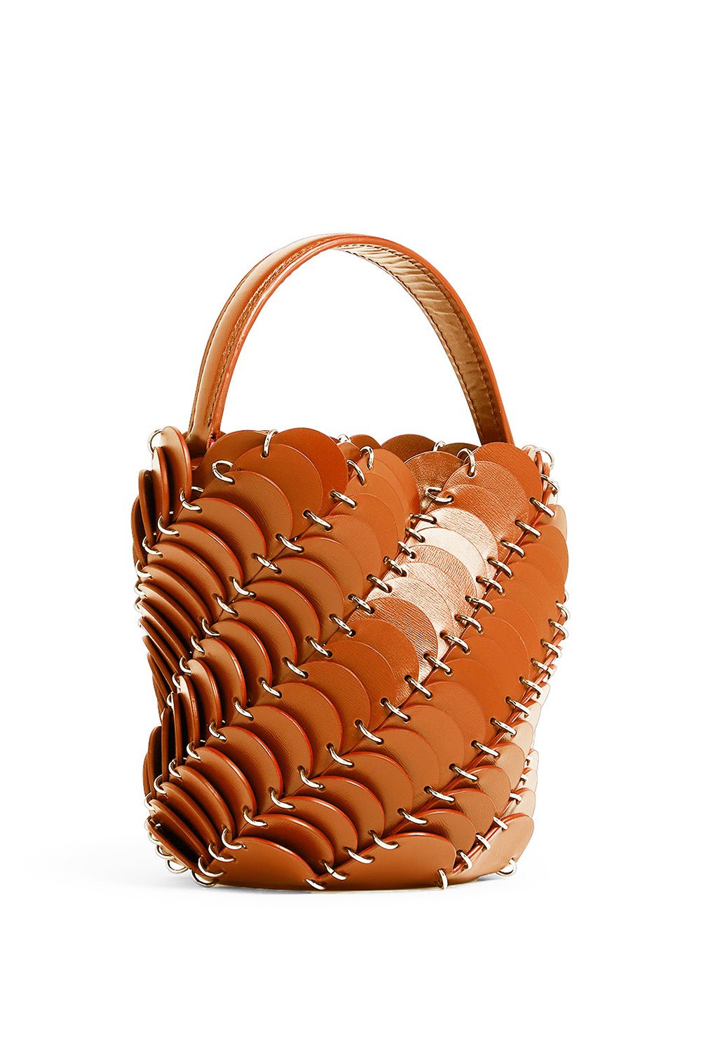 RABANNE-Small Paco Bucket Bag - Cognac-COGNAC