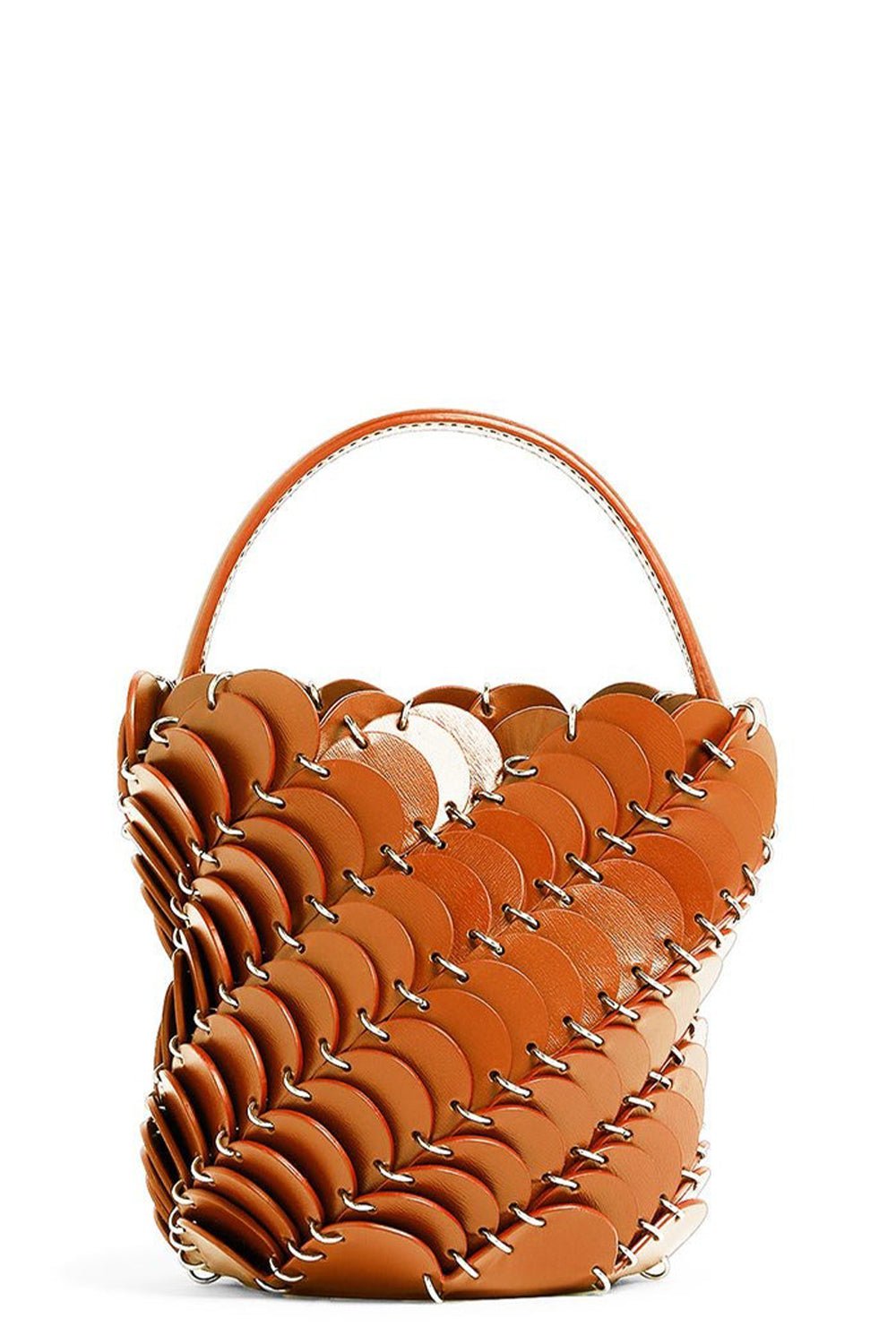 RABANNE-Small Paco Bucket Bag - Cognac-COGNAC